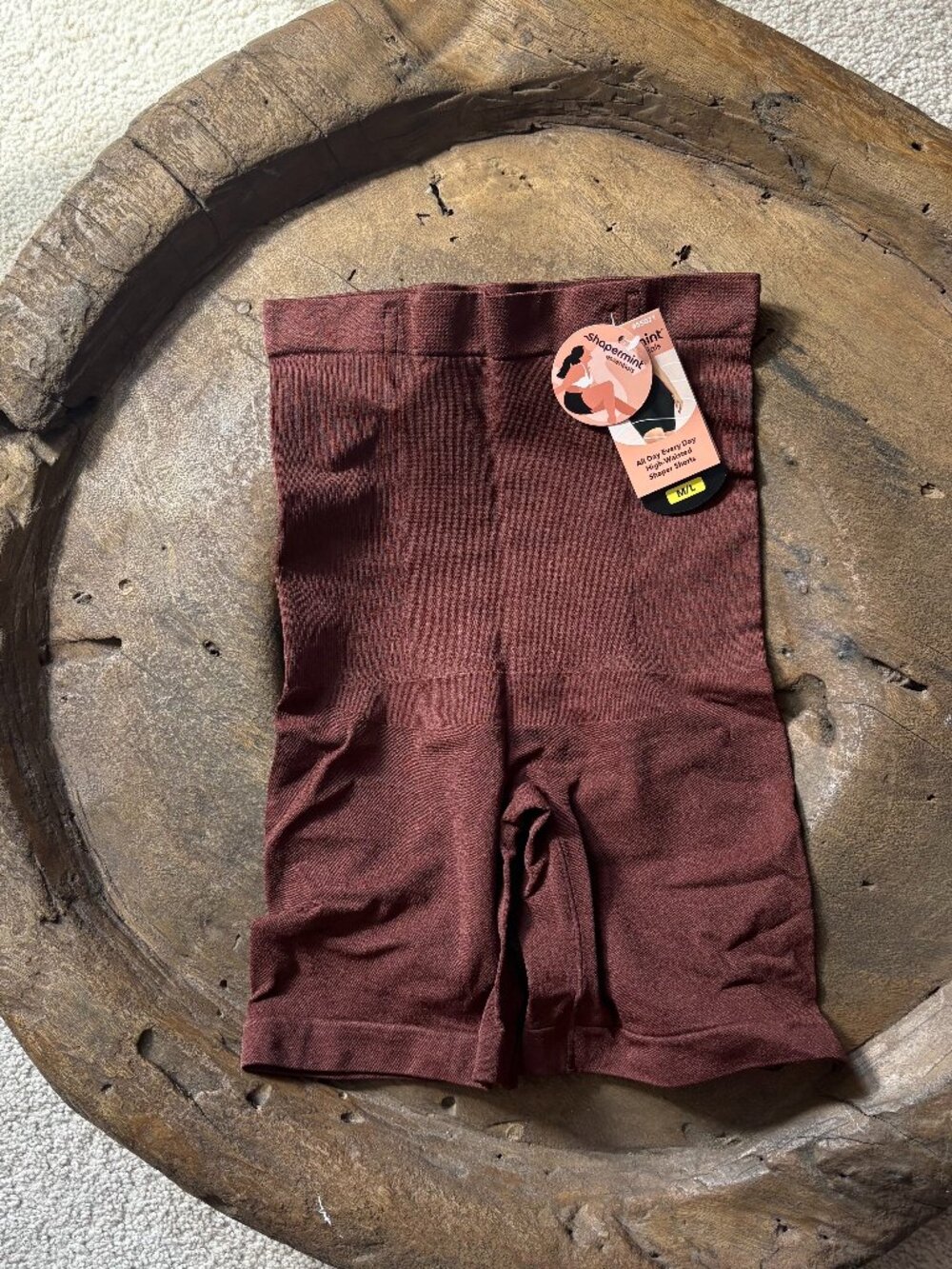 Shapermint NWT All Day Every Day High-Waisted Shaper Shorts brown women's M/L